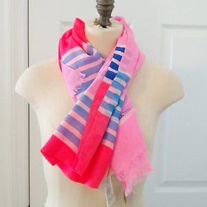 Hollister Pink & Blue Shawl Scarf Cover Up